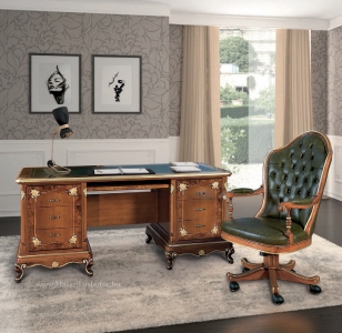 ArtDeco 3004 íróasztal, 3006 irodai forgófotel, olasz bútor, olasz klasszikus lakberendezés