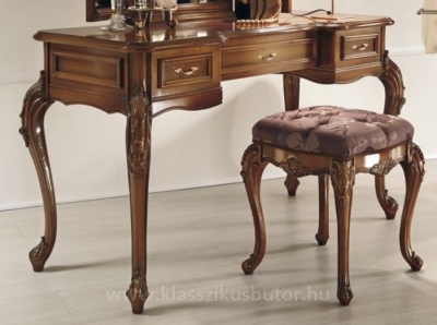 Olasz klasszikus, exkluzív, elegáns, minőségi bútor, fésülködő asztal, ülőke