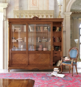Olasz klasszikus, exkluzív, elegáns, minőségi bútor, könyves szekrény