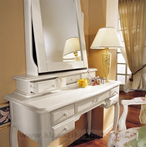 Olasz klasszikus, exkluzív, elegáns, minőségi bútor, asztalka, fiókos tükör