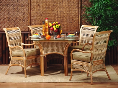 Spice Island rattan étkező garnitúra, valódi rattan bútor, amerikai bútor, amerikai lakberendezés, amerikai étkező garnitúra,