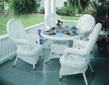 Country rattan étkező garnitúra, valódi rattan bútor, amerikai bútor, amerikai lakberendezés, amerikai étkező garnitúra