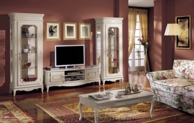 Olasz klasszikus, exkluzív, elegáns, minőségi bútor, TV komód, vitrin, dohányzóasztal