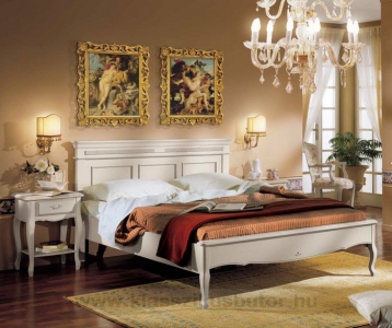 Olasz klasszikus, exkluzív, elegáns, minőségi bútor, hálószoba, ágy, ágykeret, éjjeliszekrény