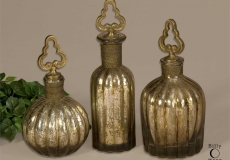 19141 Kaho perfume bottles, Uttermost, amerikai dekoráció, amerikai lakberendezés