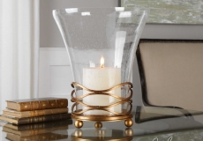 20148 Cristoforo Hurricane gyertyatartó,Uttermost, amerikai dekoráció, amerikai lakberendezés