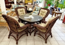 Bar Harbor rattan étkező garnitúra, valódi rattan bútor, amerikai bútor, amerikai lakberendezés, amerikai étkező garnitúra