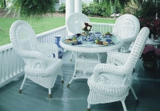Country rattan étkező garnitúra, valódi rattan bútor, amerikai bútor, amerikai lakberendezés, amerikai étkező garnitúra
